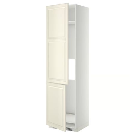 METOD Высокий шкаф д/холод/мороз/2дверцы - белый/Bodbyn белый с оттенком 60x60x220 см
