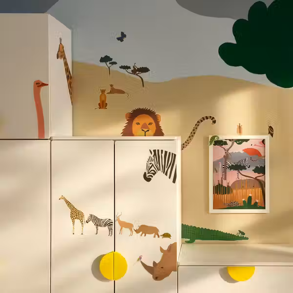 SANDLÖPARE Постер - прячась в саванне 30x40 см - схема-чертеж с размерами