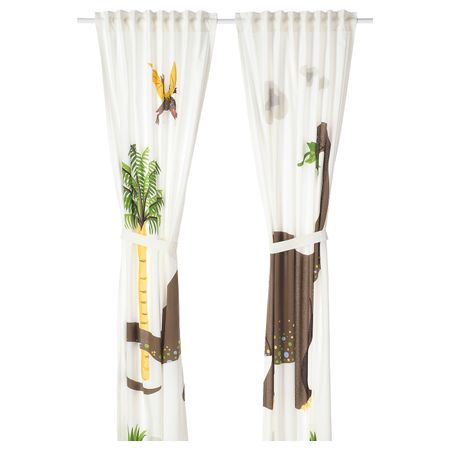 Гардины с прихватом, 2 шт., Бронтозавр 120x300 см IKEA JÄTTELIK ЙЭТТЕЛИК 504.641.58