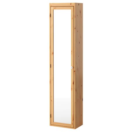 Высокий шкаф с зеркальной дверцей СИЛВЕРОН, светло-коричневый (40x25x172 см)