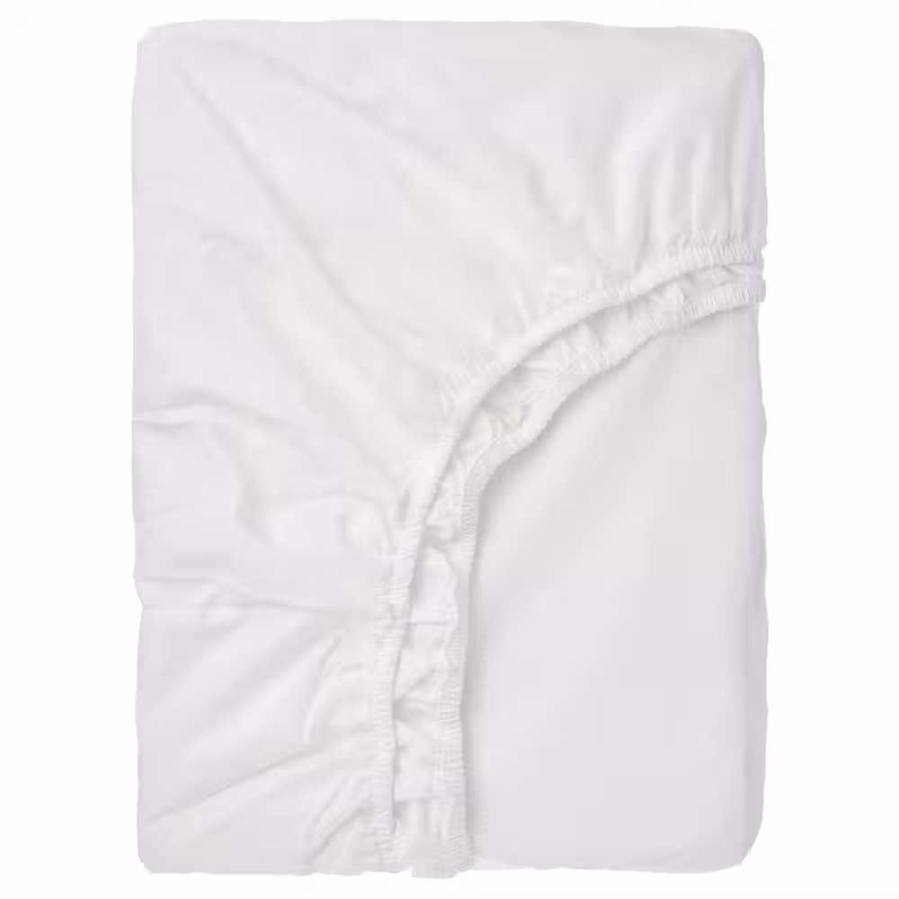 RÖNNVECKMAL РЁННВЕККМАЛ Простыня натяжная - белый 160x200 см - фото 1