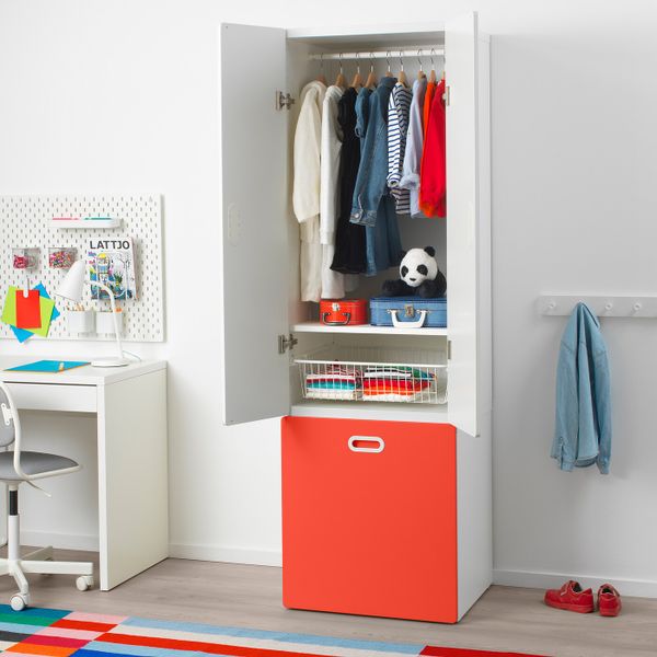 Гардероб с отделением для/игрушек, белый, красный 60x50x192 см IKEA СТУВА / ФРИТИДС 892.796.59 - фото 3