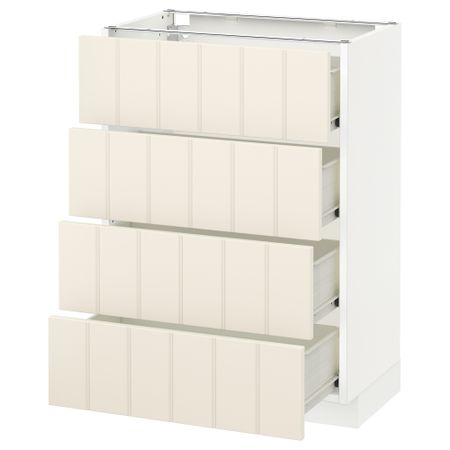Напольный шкаф 4 фронтальных панели, 4 ящика МЕТОД / ФОРВАРА, белый, Хитарп белый с оттенком