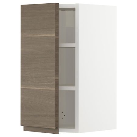 Навесной шкаф с полками, 30x60 см, белый, Voxtorp под грецкий орех IKEA METOD МЕТОД 294.595.83