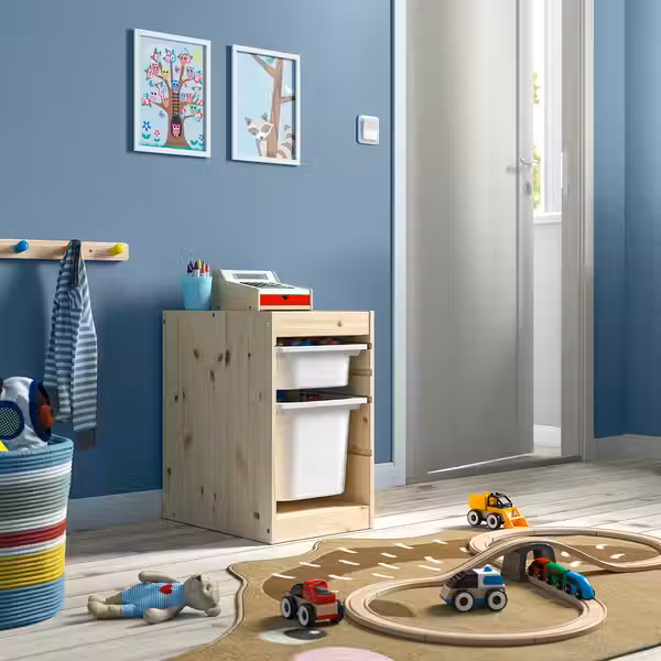 TROFAST Комбинация д/хранения+контейнеры - светлая беленая сосна/белый 32x44x52 см - фото 2