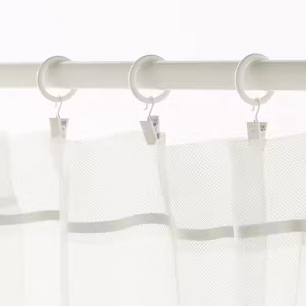 SYRLIG Гардин кольцо с зажимом и крючком - белый 25 мм - схема-чертеж с размерами