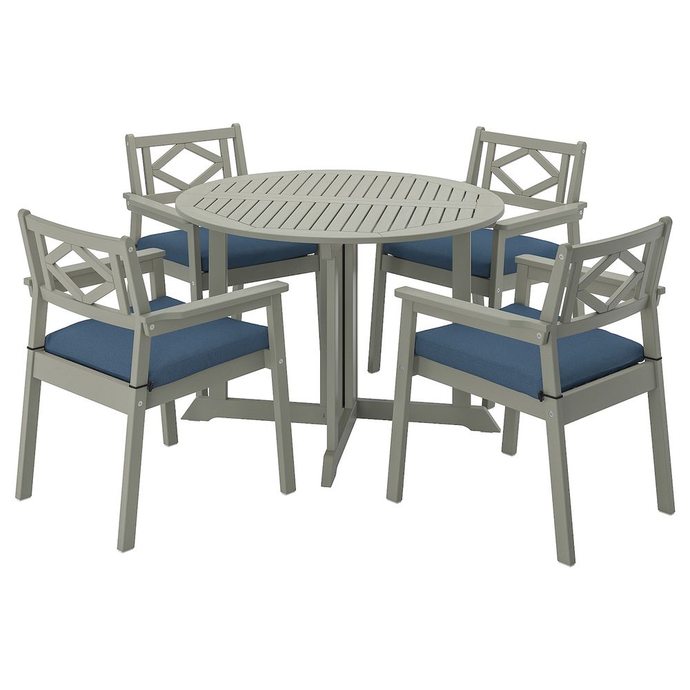 Стол + 4 кресла, для/сада, серый морилка, ФРЁСЁН/ДУВХОЛЬМЕН синий IKEA БОНДХОЛЬМЕН 493.305.27 - схема-чертеж с размерами