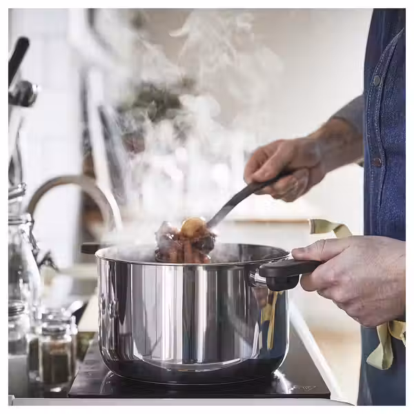 MIDDAGSMAT Кастрюля с крышкой - прозрачное стекло/нержавеющ сталь 5 л - фото 3