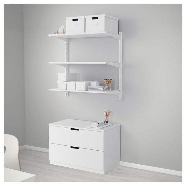 Настенная шина, полки АЛЬГОТ, белый (86x41x85 см) - фото 1