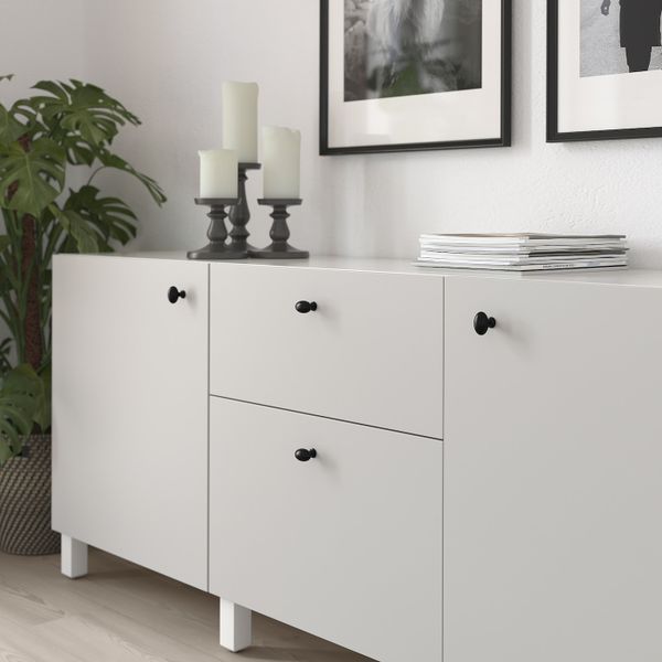 Ручка мебельная, черный 35 мм IKEA ENERYDA ЭНЕРИДА 603.558.04 - схема-чертеж с размерами