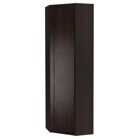 Гардероб угловой ПАКС, черно-коричневый, Бергсбу черно-коричневый