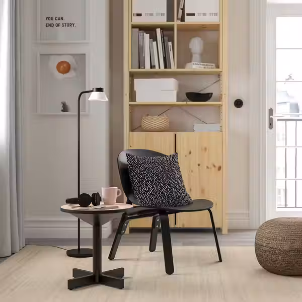 GRIMSARBO ГРИМСАРБО Придиванный столик - сосновая фанера/чёрный - фото 2