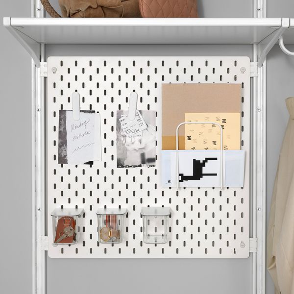 Настенная шина, полки, штанга 132x41x199 см IKEA АЛЬГОТ / СКОДИС 692.795.61 - схема-чертеж с размерами