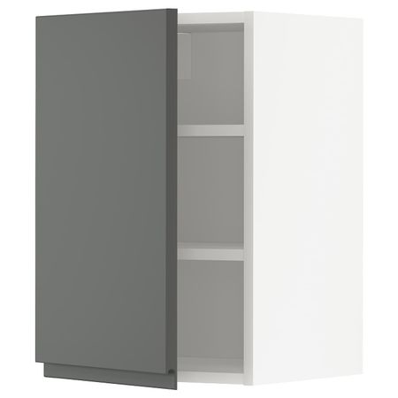Навесной шкаф с полками, белый/Воксторп темно-серый 40x60 см IKEA METOD МЕТОД 394.449.11