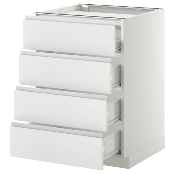 Напольный шкаф, 4 фронтальных панели, 4 ящика МЕТОД / ФОРВАРА, белый, Нодста белый - фото 1