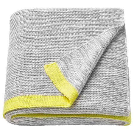 Плед ЛИЗАМАРИ, светло-серый, желтый (130x170 см)