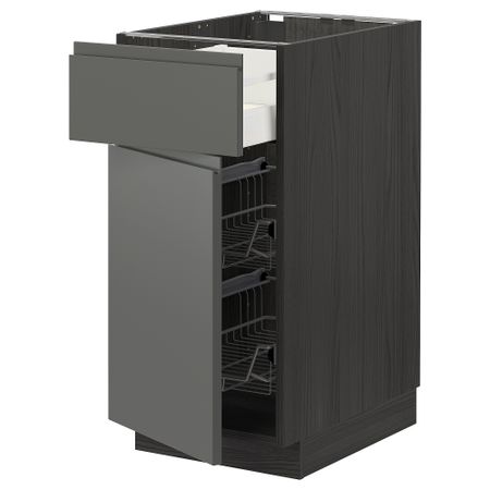 Напольный шкаф с проволочной корзиной, ящик, дверью, 40x60 cm IKEA METOD МЕТОД, MAXIMERA МАКСИМЕРА 894.673.92