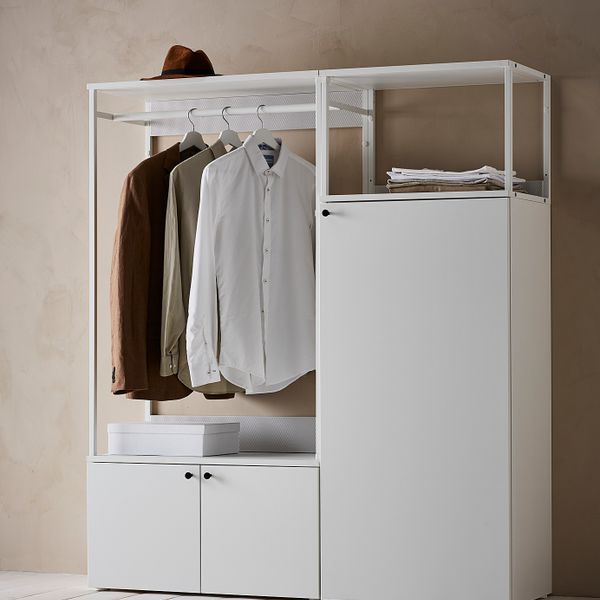 Гардероб 3-дверный, белый/Фоннес белый 140x42x161 см IKEA OPPHUS ОПХУС 793.239.31 - схема-чертеж с размерами