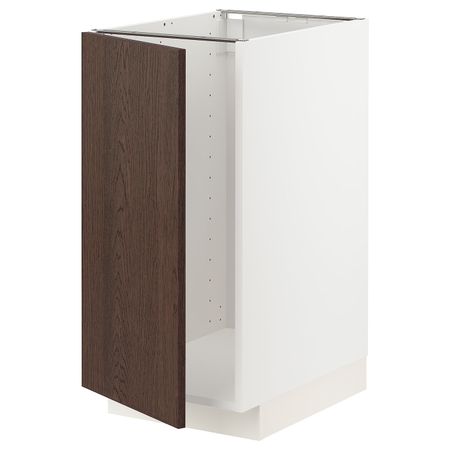 Напольный шкаф под мойку, сорт мусора, белый/Синарп коричневый 40x60 см IKEA METOD МЕТОД 894.469.60