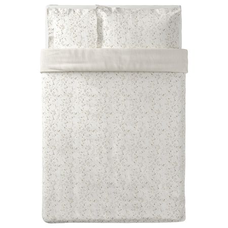 Пододеяльник и 2 наволочки, белый/светло-бежевый 200x200/50x70 см IKEA STRANDFRÄNE СТРАНДФРЭНЕ 604.497.23
