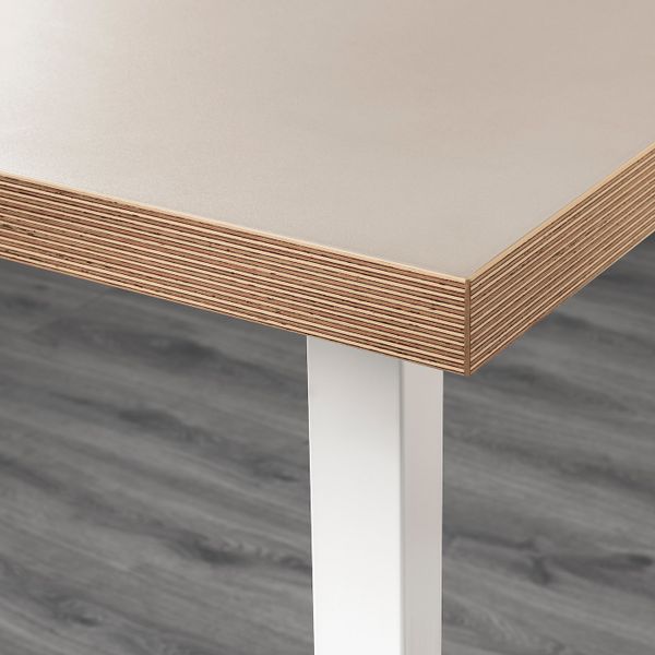 Стол, бежевый, белый, 150x75 см IKEA ЛИННМОН / ГОДВИН 792.792.59 - схема-чертеж с размерами