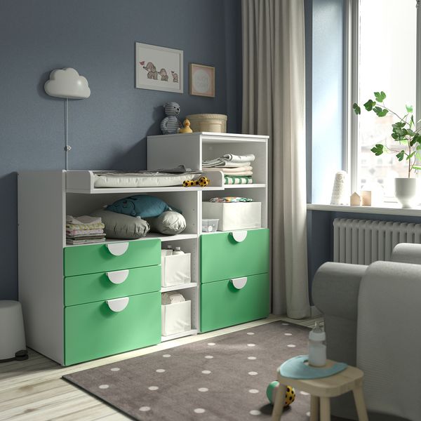 Пеленальный стол, 150x79x123 cm IKEA PLATSA ПЛАТСАA ПЛАТСА, SMÅSTAD СМОСТАД 494.839.21 - схема-чертеж с размерами