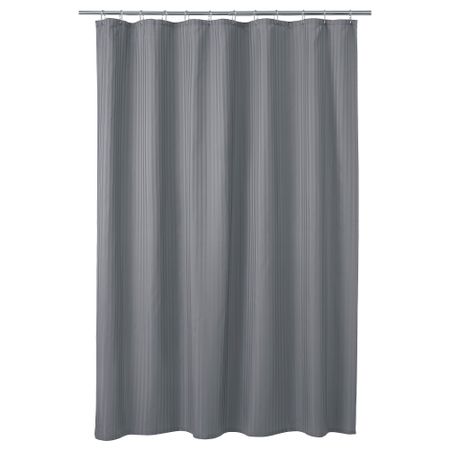 Штора для ванной, 180x200 см, темно-серый, сатин полоска IKEA TOLFSEN ТОЛЬФСЕН 404.953.01