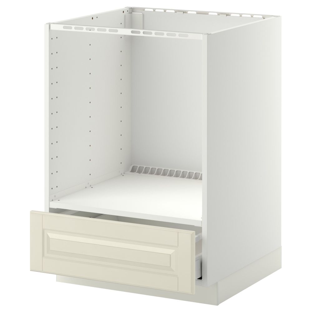 Напольный шкаф для духовки, с ящиком МЕТОД / МАКСИМЕРА, белый, Будбин белый с оттенком (60x60 см) - схема-чертеж с размерами