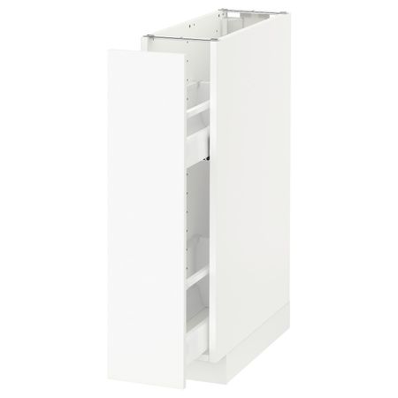 Напольный шкаф, выдвижной внутри элем, белый/Хэггеби белый 20x60 см IKEA METOD МЕТОД 292.260.32