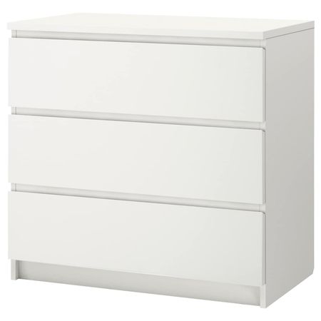 Комод с 3 ящиками, белый 80x78 см IKEA MALM МАЛЬМ 503.685.38
