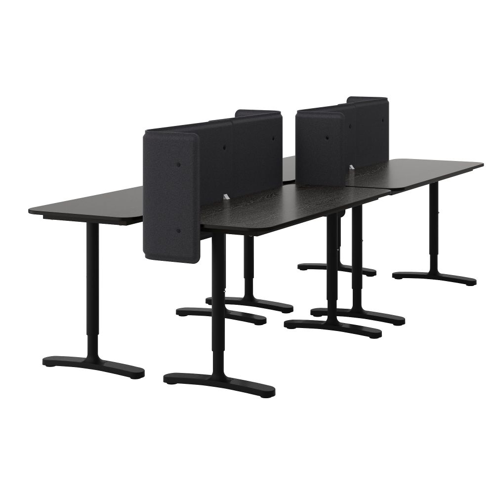 Стол, комбинация БЕКАНТ, черно-коричневый, черный (280x120 см) - фото 1