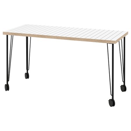 Письменный стол, белый антрацит, черный, 140x60 см IKEA KRILLE КРИЛЛЕ, LAGKAPTEN ЛАГКАПТЕН 895.099.81