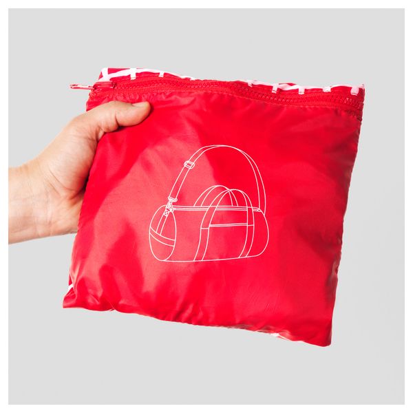 Спортивная сумка КНЭЛЛА, красный/белый - схема-чертеж с размерами