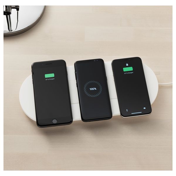 Тройн подставка для/беспровод зарядки НУРДМЭРКЕ, белый - фото 2