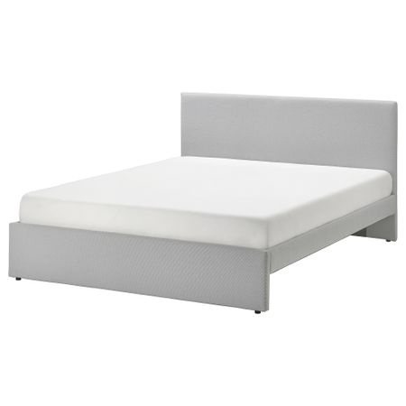 Каркас кровати с обивкой, Kabusa светло-серый, 180x200 см IKEA GLADSTAD 104.904.56