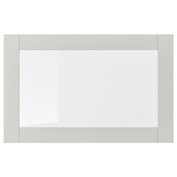 Стеклянная дверь, светло-серый, прозрачное стекло 60x38 см IKEA СИНДВИК 703.639.93 - фото 1