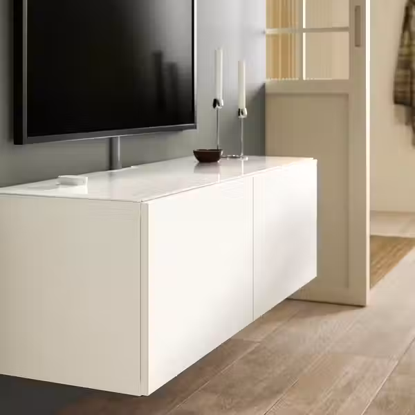 BESTÅ Верхняя панель д/ТВ - стекло/белый 120x40 см - фото 3