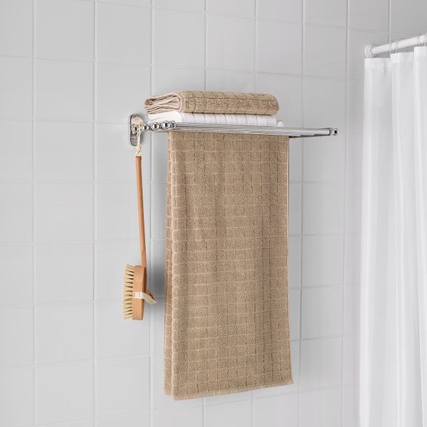 Навесной полка со штангой для/полотенца, под хром 48x28 см IKEA VOXNAN ВОКСНАН 703.497.75 - схема-чертеж с размерами