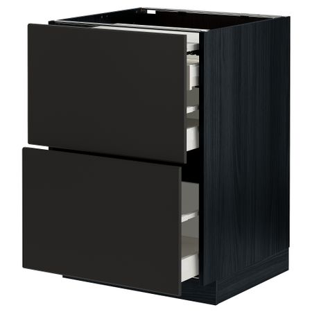 Напольный шкаф с выдвижной панелью, 3 ящиками, 60x60 cm IKEA METOD МЕТОД, MAXIMERA МАКСИМЕРА 994.338.77