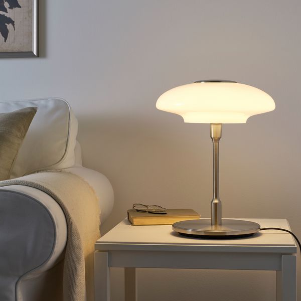 Лампа настольная, 40 см, никелированный, молочный стекло IKEA TÄLLBYN ТЭЛЛЬБЮН 004.308.11 - фото 7
