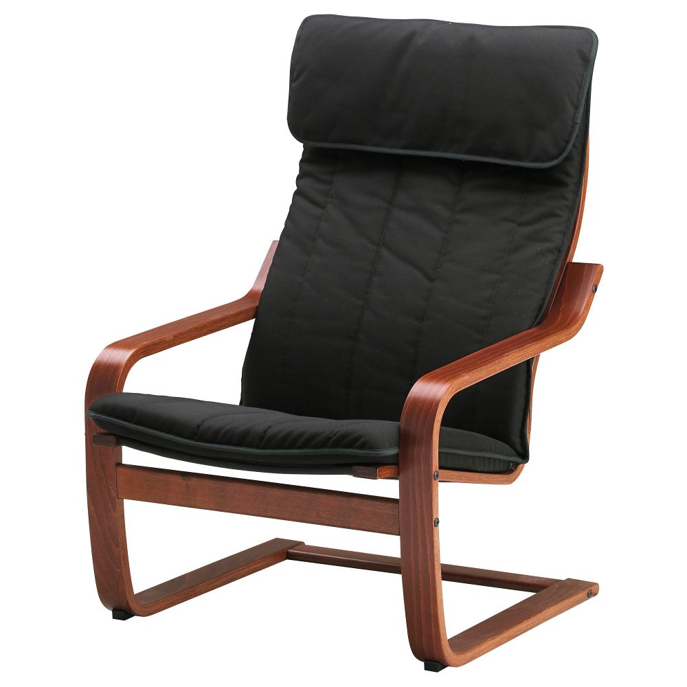 Кресло ПОЭНГ, классический коричневый, Ранста черный - фото 1