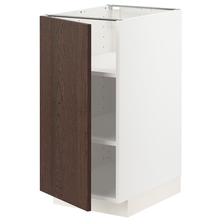 Напольный шкаф с полками, белый/Синарп коричневый 40x60 см IKEA METOD МЕТОД 194.042.37