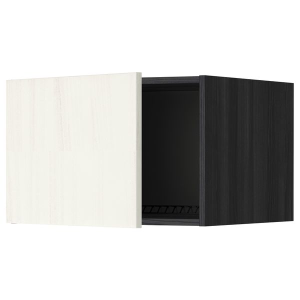 Верхний шкаф на холодильник, морозильник МЕТОД, черный, Росдаль белый - схема-чертеж с размерами
