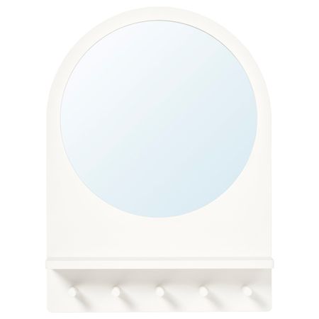 Зеркало с полкой и крючками, белый 50x68 см IKEA САЛТРЁД 203.692.66