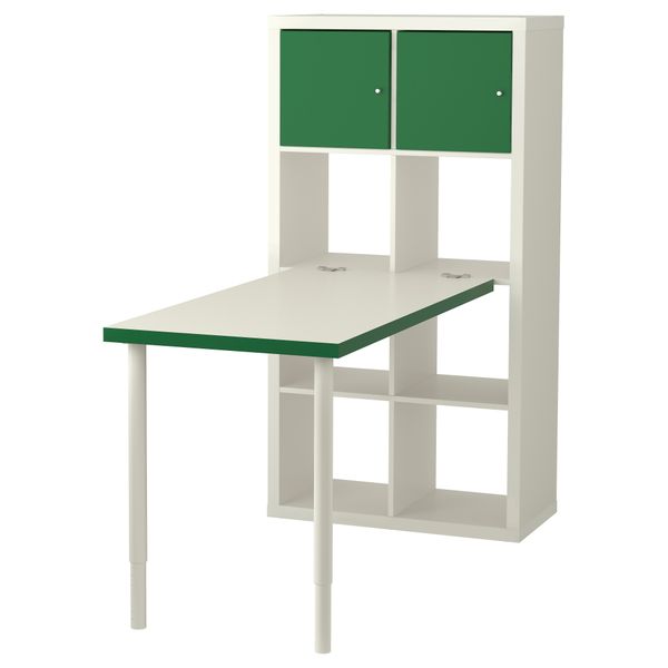 Стол, комбинация КАЛЛАКС, бел/зелен, белый (77x147 см) - фото 1