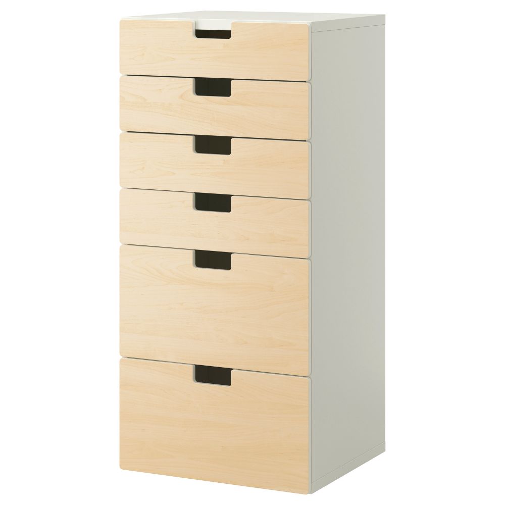 Комбинация для хранения с ящиками СТУВА, белый, береза (60x50x128 см) - фото 1