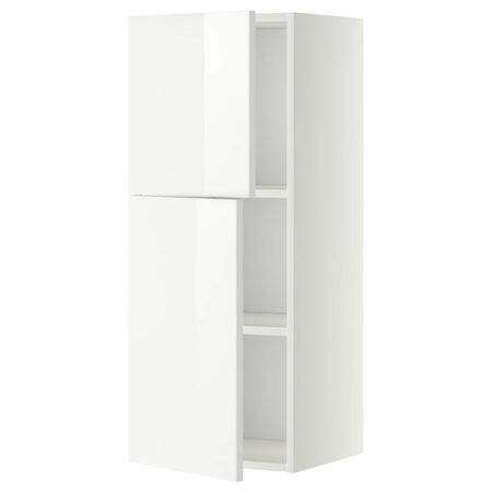 Навесной шкаф с полками/2дверцы, белый/Рингульт белый 40x100 см IKEA METOD МЕТОД 994.459.79