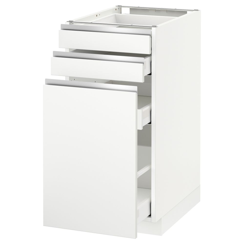 Напольный шкаф с выдвижными модулями, 2 фронтальные панели МЕТОД / МАКСИМЕРА, белый, Нодста белый - схема-чертеж с размерами