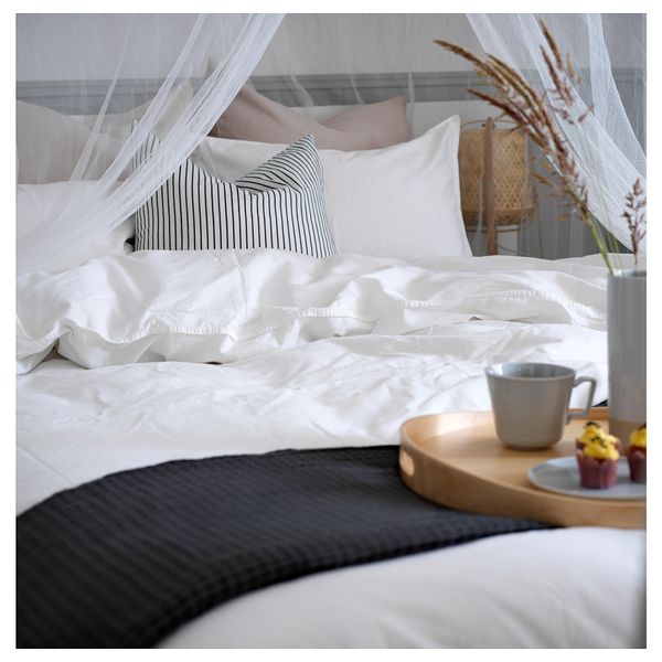 Пододеяльник и наволочка, белый, 150x200, 50x60 см IKEA ÄNGSLILJA ЭНГСЛИЛЬЯ 403.185.63 - фото 3