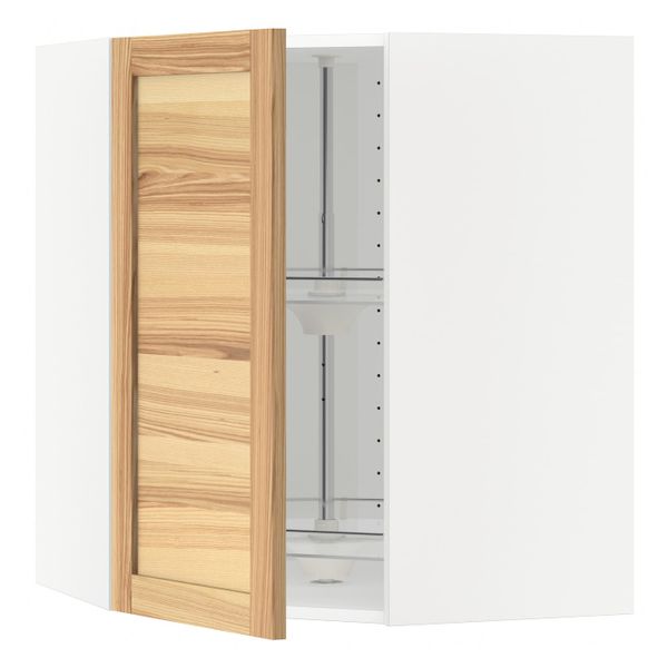 Угловой навесного шкаф с вращающейся секц, белый/Торхэмн ясень 68x80 см IKEA METOD МЕТОД 392.260.55 - фото 1